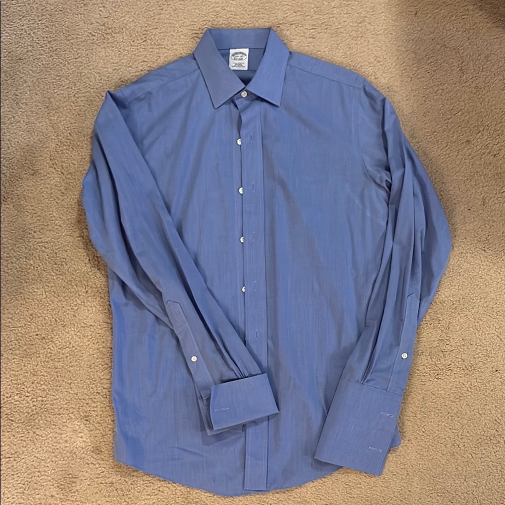 Brooks Brothers Blue French Cuff Dress Shirt Milano Fit